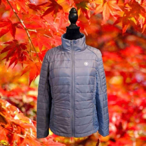 Vintage dELiA*s 90s/Y2K Grey Lightweight Puffer Coat - Picture 1 of 9